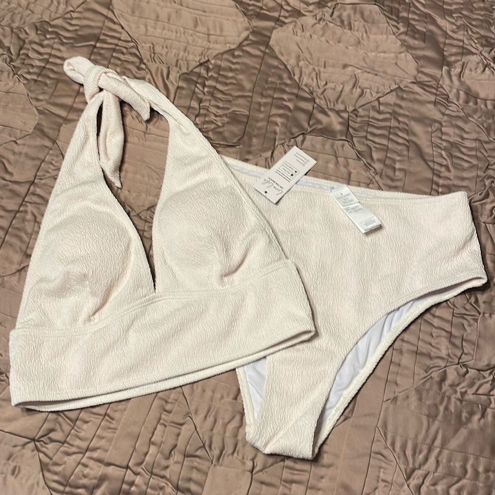 Longline Halter & High Waist Bikini Set